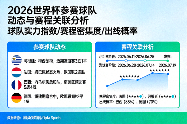 2026世界杯参赛球队动态与赛程关联分析信息图