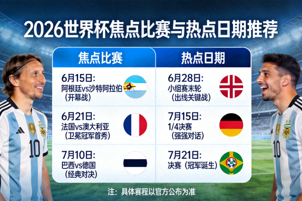 2026世界杯赛程中值得关注的焦点比赛与热点日期推荐